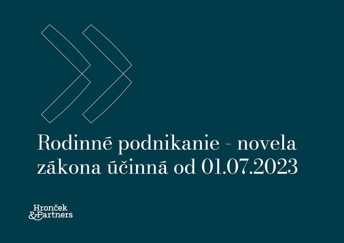 Rodinné podnikanie - novela účinná od 01.07.2023